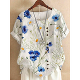 Women summer short sleeves Retro Fashion Loose Casual Short Sleeve T-Shirt Women