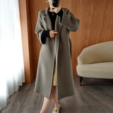 Reversible Cashmere Coat Women's Mid-length Loose Over Knee Coat