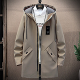 Men 2023 Spring and Autumn New Men's Classic Fashion Trend Long Windbreaker Men's Casual Loose Large Size High-Quality Coat