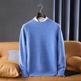 Men sweater autumn And winter thickened round neck knitted sweater 100% wool high-end business tops comfortable warm pullover