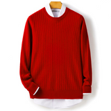 Men Round Neck Cashmere sweater 100% Merino Wool  Fashion Twisted Blouse Top Thickened for warmth in Autumn and Winter