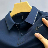 Men Luxury high-end ice silk seamless short sleeved t-shirt  fashion lapel summer business leisure brand embroidery polo shirt