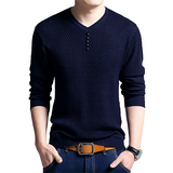 Men Sweater 2023 Casual V-Neck Pullover Men Spring Autumn Long Sleeve Slim Sweaters Knitted Cashmere Men Clothing