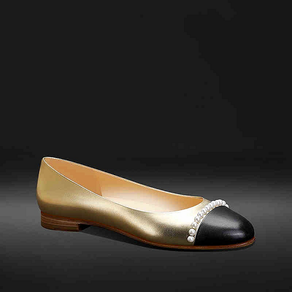 New shallow mouth gold round head pearl women's shoes fairy style flat shoes fashionable single shoes