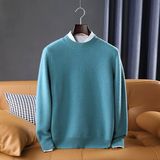 Men sweater autumn And winter thickened round neck knitted sweater 100% wool high-end business tops comfortable warm pullover