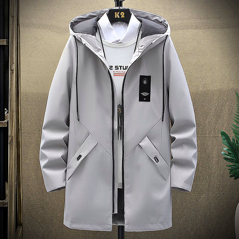 Men 2023 Spring and Autumn New Men's Classic Fashion Trend Long Windbreaker Men's Casual Loose Large Size High-Quality Coat