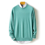 Men Round Neck Cashmere sweater 100% Merino Wool  Fashion Twisted Blouse Top Thickened for warmth in Autumn and Winter