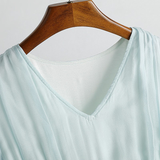 Womens Solid Color Fashionable Silk Dress