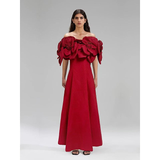 Three-dimensional Floral Slim-fit Long Dress For Women