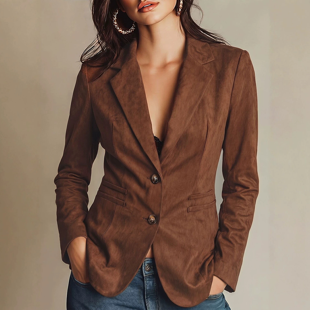 Andikolshay editorial — camel blazer, warm tones