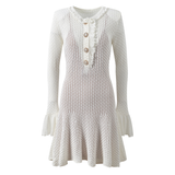 French-style Elegant Lace Knit Dress