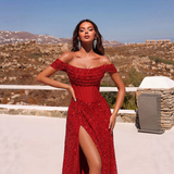 Elegant Slit Evening Gown For Banquet Hosts