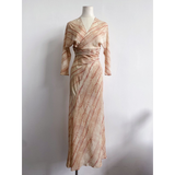 Womens Relaxed-fit Elegant Silk-printed Dress