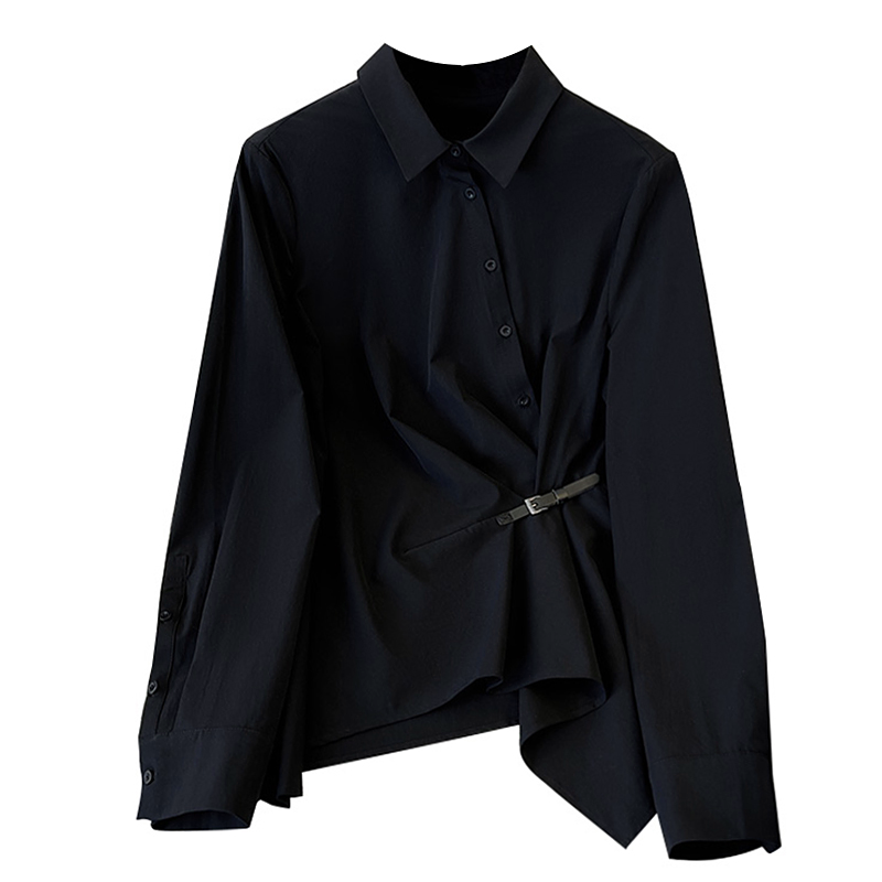 Long-Sleeve Twill Blouse