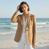 Double-breasted Wool Suit Coat For Women