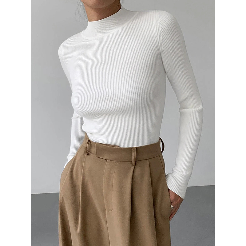 Long-Sleeve Rib Knit Top