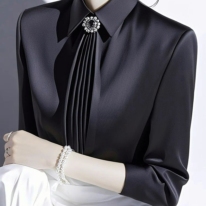 Long-Sleeve Twill Blouse