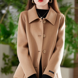 New Womens Mid-length Double-faced Wool Coat