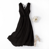 Womens Fashionable Western-style Silk Dress