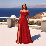 Elegant Slit Evening Gown For Banquet Hosts