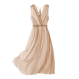 Womens Fashionable Western-style Silk Dress