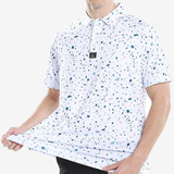 Men's Printed Golf Polo Shirt - Casual Short Sleeve Sports Top for Outdoor Activities