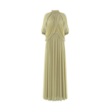 Elegant Ruffled Round-Neck Chiffon Fashionable Long Dress