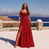Elegant Slit Evening Gown For Banquet Hosts