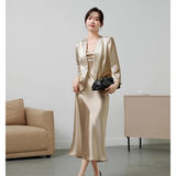 Acetic Acid Slim-fit White Collarless Petite Blazer For Women