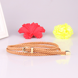 Women belt woven belt pin buckle wild thin belt ladies rope belt decoration