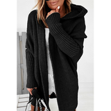 New women  cardigan coat casual knitted hooded bat sleeve coat winter