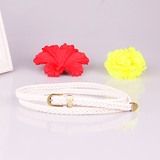 Women belt woven belt pin buckle wild thin belt ladies rope belt decoration