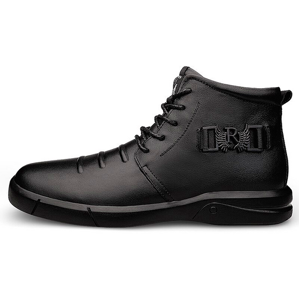 Men shoes genuine Leather winter with and without fleece versatile zipper boots men's black martin boots