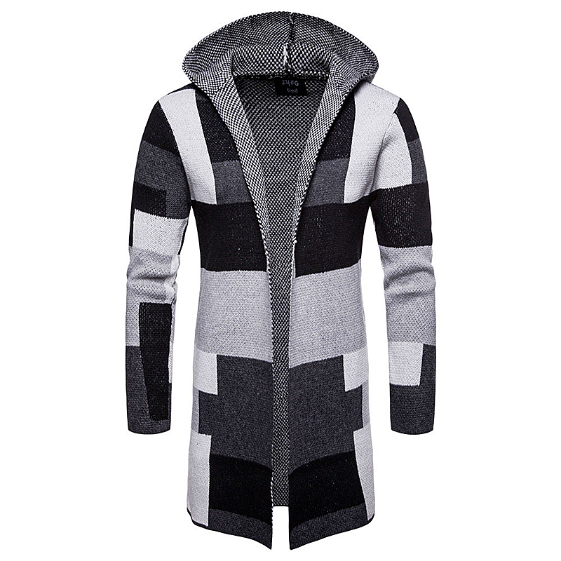 Fall winter men's sweater hooded knitted jacket knitted sweater coat