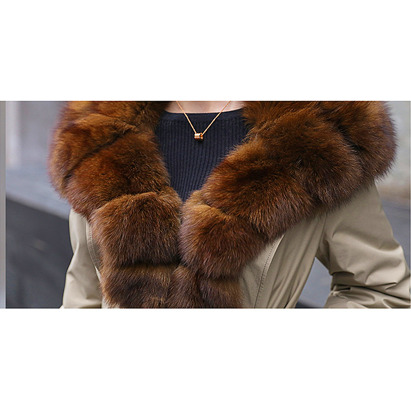 Fur women's winter  new long detachable rex rabbit inner bile fur all-in-one fur coat