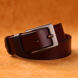 Men Belt men's genuine leather top layer cowhide pin buckle belt