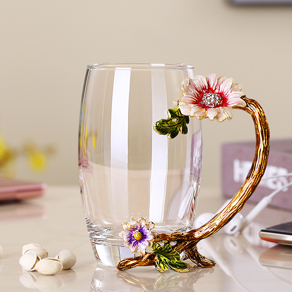 Flower crystal glass