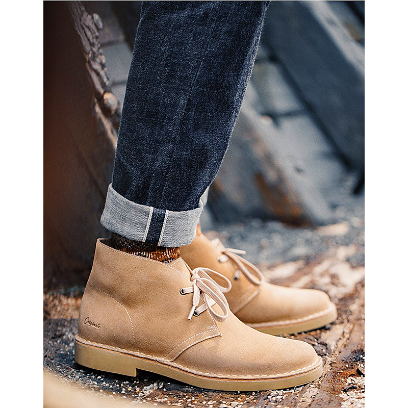 Men shoes retro desert boots trend classic high-top tooling boots casual boots