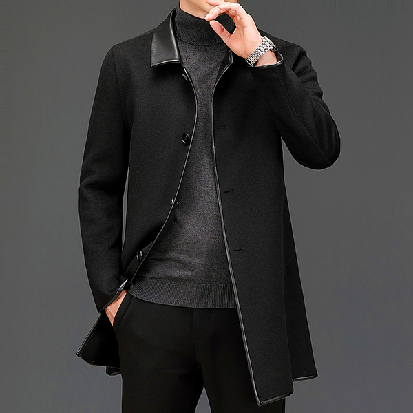 Men jacket double-sided cashmere coat men's mid-length lapel wool coat for men