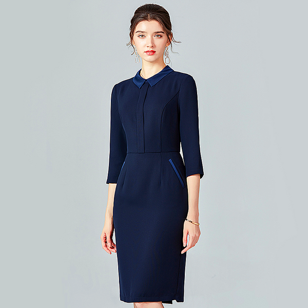 Commuter ol temperament dress new women's elegant waist thin mid-length hip step skirt