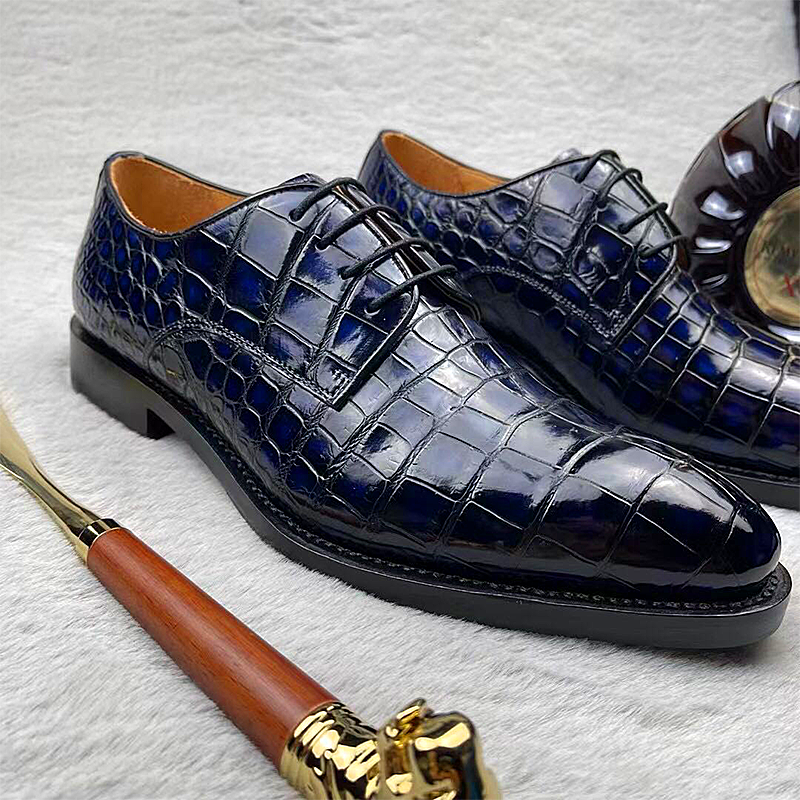 Men shoes men formal shoes men crocodile leather shoes color rubbing real leather sole wedding business