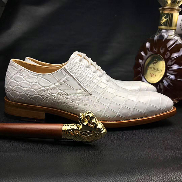 Men shoes men crocodile leather shoes male wedding shoes white shoes leather sole shoes luce up