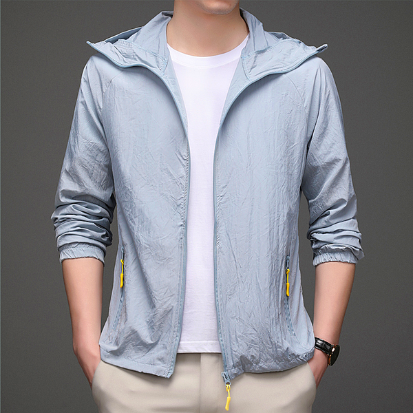 Men jacket sun protection jacket loose breathable ice silk UV protection men's coat thin