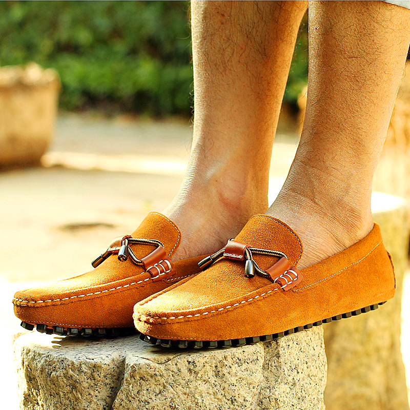 Men shoes Suede Genuine Leather Boat Shoes Slip On Shoes Autumn Luxury Loafers Men Moccasins Shoes Casual Shoes