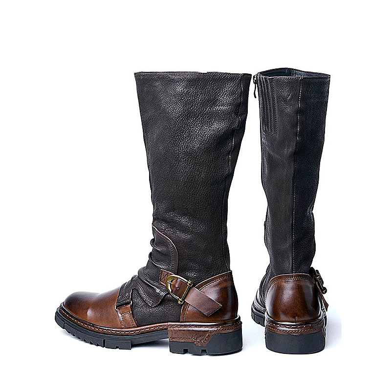 Men shoes Bambi Dillon's new leather high-top riding boots men's cowhide boots men's heightened British tooling boots men's Martin boots