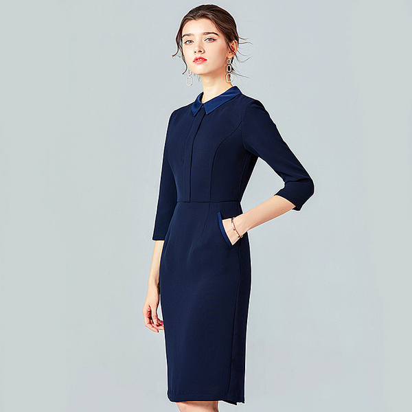 Commuter ol temperament dress new women's elegant waist thin mid-length hip step skirt