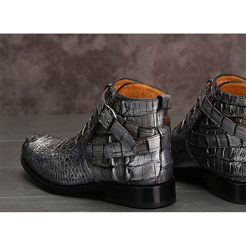 Men shoes crocodile leather men boots  popular fashion Men crocodile boots business  Short boots  High for boots