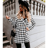 Autumn And Winter New Mid Length Suit Double Breasted Long Sleeved Women's Woolen Coats