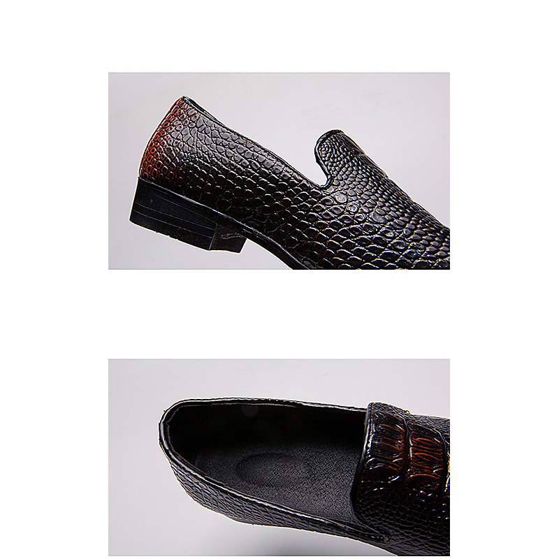 Men shoes  pointed casual small leather shoes crocodile pattern men's shoes mens leather shoes