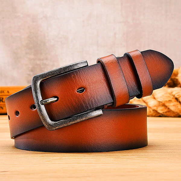 Men belt retro men's leather belt top layer cowhide